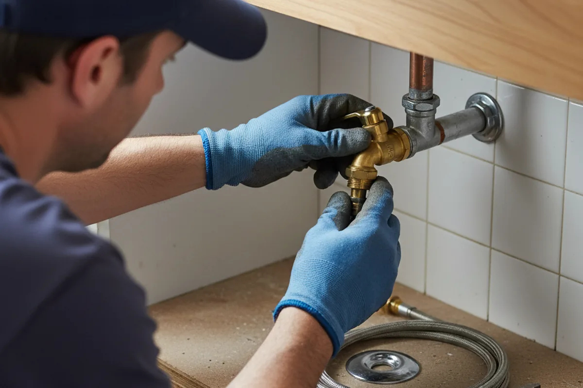 Shutoff valve and fitting work during Emergency Plumbing in Alpha